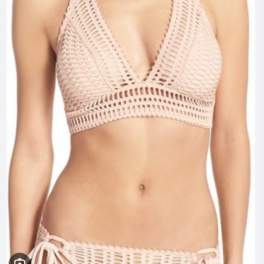 Robin Piccone Cream Crochet Bikini Set